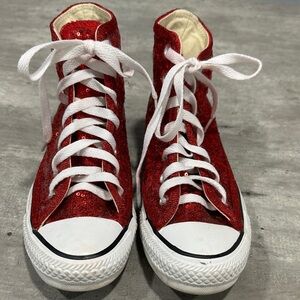 Converse Red Sequin High-Tops